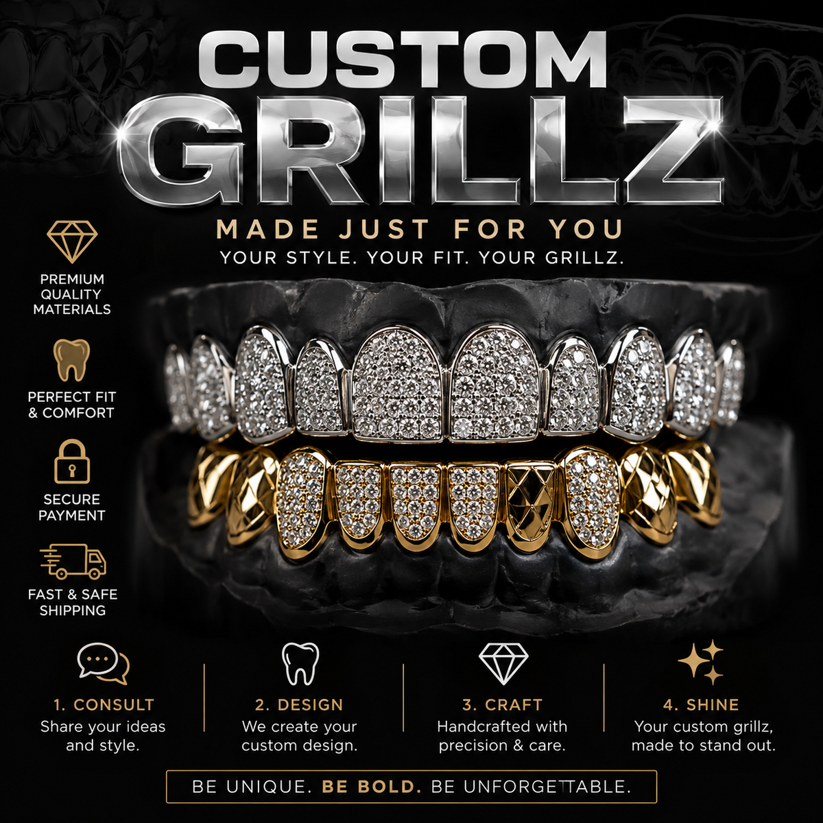 Iced out custom bussdown grillz
